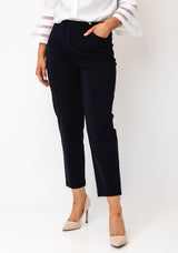 Robell Bella 09 Petite Ankle Grazer Trousers, Navy