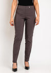 Robell Bella Full Length Slim Fit Trousers, Taupe