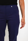 Robell Bella Full Length Slim Fit Trousers, Navy Blue
