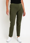 Robell Bella Full Length Slim Fit Trousers, Moss Green