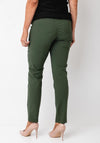 Robell Bella Full Length Slim Fit Trousers, Moss Green