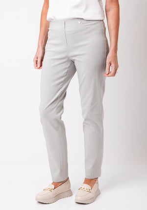 Robell Bella Full Length Stretch Trousers, Stone Grey