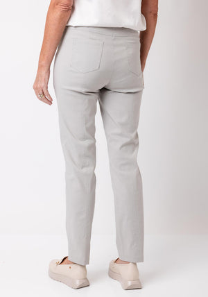 Robell Bella Full Length Stretch Trousers, Stone Grey