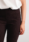 Robell Bella 09 Jacquard Slim Fit Trousers, Chocolate Brown