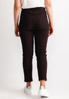 Robell Bella 09 Jacquard Slim Fit Trousers, Chocolate Brown