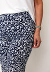 Robell Bella Greek Letter Straight Leg Trousers, Navy