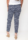 Robell Bella Greek Letter Straight Leg Trousers, Navy