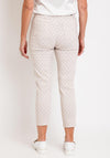 Robell Bella 09 Polka Dot Slim Cropped Trousers, Beige