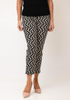 Robell Bella 09 Geometric Slim Leg Ankle Grazer Trousers, Black