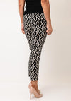 Robell Bella 09 Geometric Slim Leg Ankle Grazer Trousers, Black