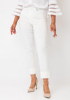 Robell Bella 09 Turn Up Ankle Grazer Trousers, Cream