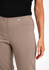 Robell Bella 09 Turn Up Ankle Grazer Trousers, Light Khaki