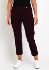 Robell Bella 09 Turn Up Ankle Grazer Trousers, Aubergine