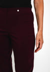 Robell Bella 09 Turn Up Ankle Grazer Trousers, Aubergine