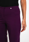 Robell Bella 09 Turn Up Ankle Grazer Trousers, Plum