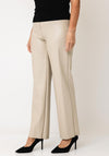 Robell Efi Straight Leg Faux Leather Trousers, Light Beige