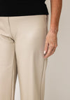 Robell Efi Straight Leg Faux Leather Trousers, Light Beige