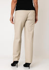 Robell Efi Straight Leg Faux Leather Trousers, Light Beige