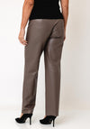 Robell Efi Straight Leg Faux Leather Trousers, Taupe