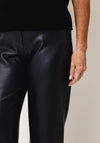 Robell Efi Faux Leather Straight Leg Trousers, Black