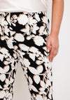 Robell Rose 09 Floral Ankle Grazer Trousers, Black