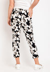 Robell Rose 09 Floral Ankle Grazer Trousers, Black