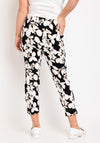 Robell Rose 09 Floral Ankle Grazer Trousers, Black