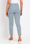 Robell Rose 09 Geo Print Ankle Grazer Trousers, Blue Multi