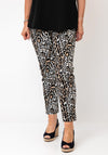 Robell Rose 09 Leopard Ankle Grazer Trousers, Brown