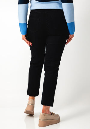 Robell Bella 09 Turn up Hem Jeans, Black