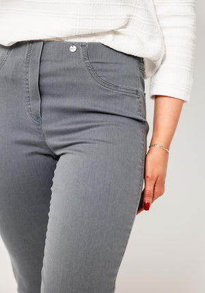 Robell Bella 09 Turn up Hem Jeans, Grey