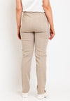 Robell Marie Stretch Full Length Slim Leg Trousers, Beige