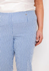 Robell Marie 07 Striped Cropped Trousers, Blue