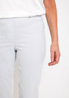 Robell Marie 07 Striped Cropped Trousers, Light Blue