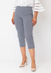 Robell Marie 07 Geo Slim Fit Cropped Trousers, Navy