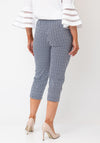 Robell Marie 07 Geo Slim Fit Cropped Trousers, Navy