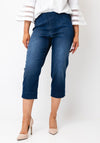 Robell Marie Slim Leg Cropped Leg Washed Denim Jeans, Mid Blue