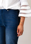 Robell Marie Slim Leg Cropped Leg Washed Denim Jeans, Mid Blue