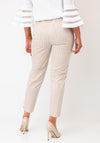Robell Bella 09 Striped Ankle Grazer Trousers, Beige