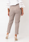 Robell Bella 09 Striped Ankle Grazer Trousers, Taupe