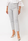 Robell Bella 09 Striped Ankle Grazer Trousers, Grey