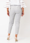 Robell Bella 09 Striped Ankle Grazer Trousers, Grey