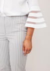 Robell Bella 09 Striped Ankle Grazer Trousers, Grey