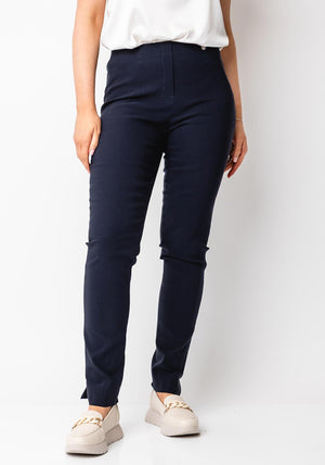 Robell Rose Slim Leg Trousers, Navy