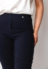 Robell Rose Slim Leg Trousers, Navy