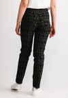 Robell Bella Houndstooth Slim Fit Trousers, Green