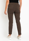 Robell Bella Full Length Slim Leg Print Trouser, Brown