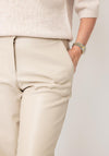 Robell Cloe 09 Faux Leather Crop Trouser, Beige