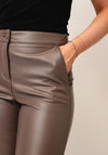 Robell Cloe 09 Faux Leather Crop Trouser, Taupe