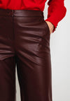 Robell Cloe 09 Faux Leather Crop Trouser, Wine